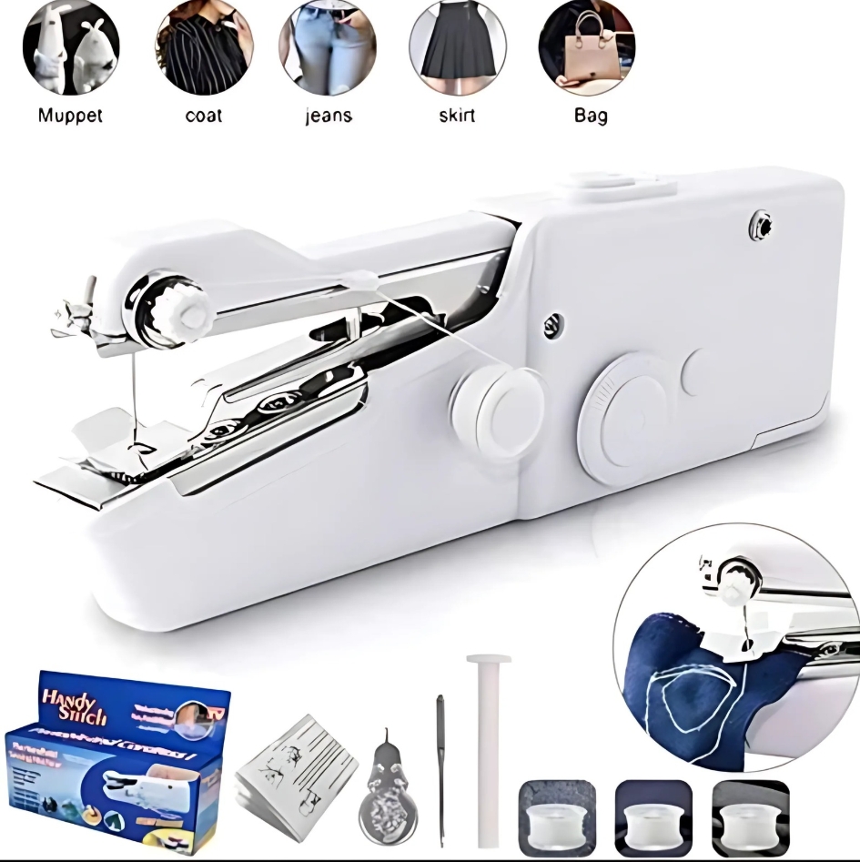 Handy Sewing Machine - Portable Button-Operated Stitching Tool Powered by Cells