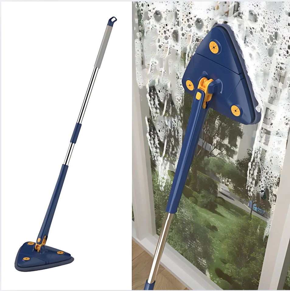 Floor Cleaning Mop 360 Twist & Squeeze Triangle Mop for Walls, Floors & Tight Spaces