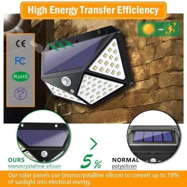 Solar Outdoor Lights Motion Sensor LED Security Light for garden, driveway, and pathway illumination.